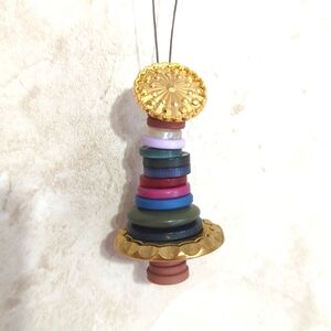 Hand crafted Christmas tree ornament made with buttons super cute handmade🎄🎄